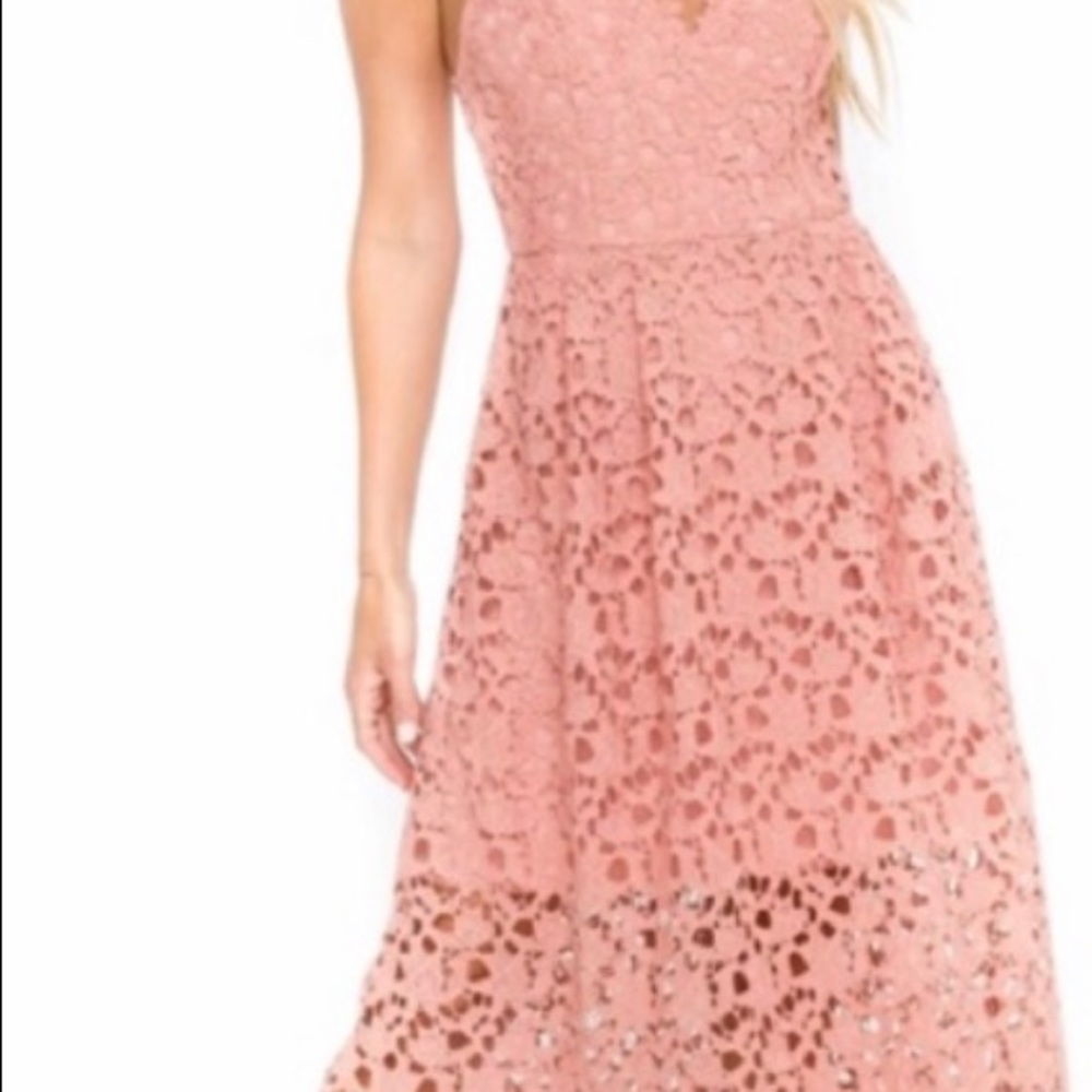 ASTR NWT midi lace dress - dusty rose, S